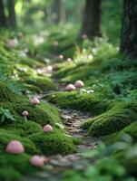 Miniature Forest Understory Bursting in Emerald Hues photo
