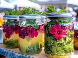 Minty Hibiscus Lemonade with Artisanal Flair from Market photo