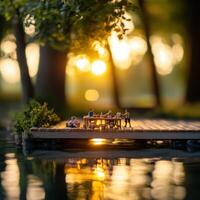 Old Wharf Model Featuring Delicious Miniature Picnic Scenes photo