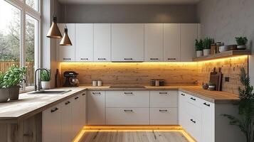 Modern Rustic Kitchen Design With Wooden Accents photo
