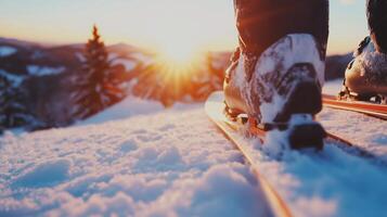 skiing. Skiing legs of a person sport photo