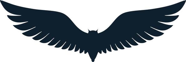 A black bird with wings spread out on a white background vector