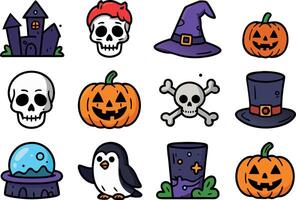 Halloween icons set illustration vector