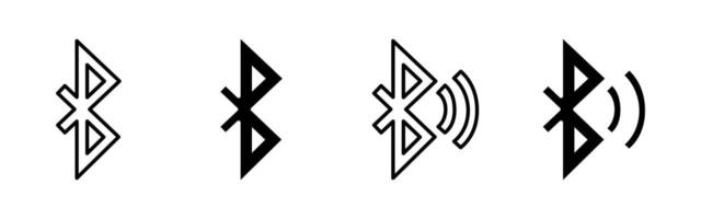 Bluetooth signal icon. Classic Bluetooth symbol with radiating waves. Wireless communication technology symbol for device pairing and data transfer. Used in tech interfaces and connectivity apps. vector