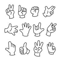 Line style icon of fat hand gesture expression vector