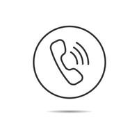 Minimalist phone icon with thin line design vector