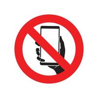 No cellphone use warning sign public area restriction vector