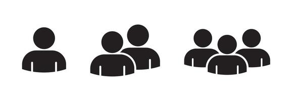 Three person group icon labeled one two three vector