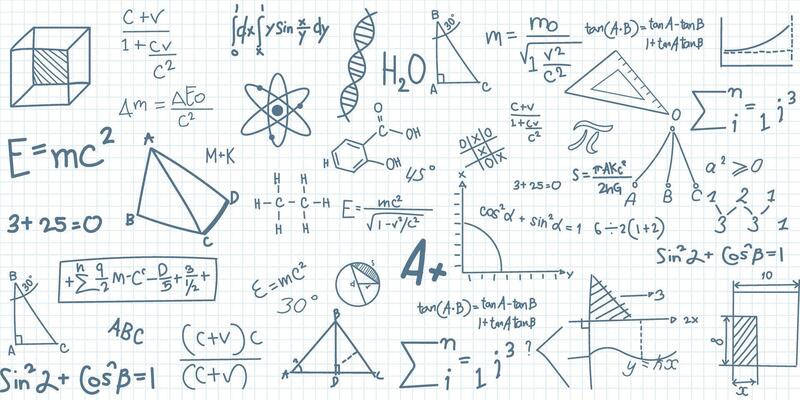 Flat style icon set showing math symbol collection