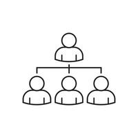 Line icon showing organizational hierarchy chart structure vector