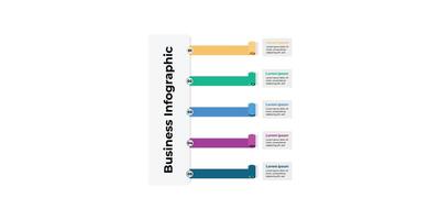 5-Step Modern Folded Paper Banner Infographic for Business Planning vector