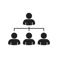Black icon showing organization or hierarchy structure vector