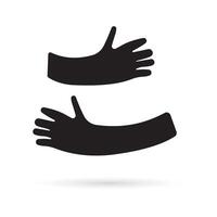 Hands icon representing support love and unity vector