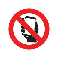 Symbol for no mobile phone allowed area warning vector