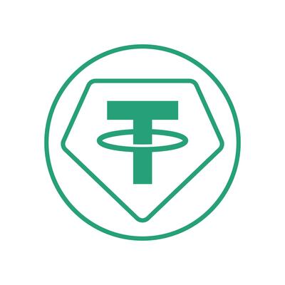 Tether Coin USDT Cryptocurrency Logo Line