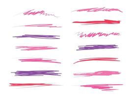 Hand Drawn Abstract Underlines Multicolored Backgrounds vector