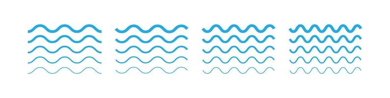 Abstract line waves set for design decoration vector