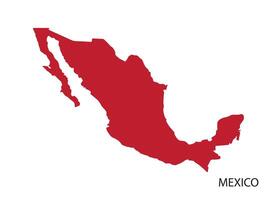 Mexico map in flat red colored design layout vector