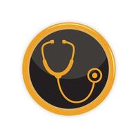 Flat medical icon displayed on circular yellow button vector