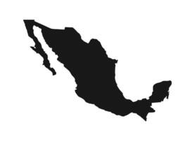 Silhouette of Mexico map in basic outline style vector