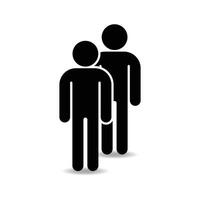 Flat icon showing two individuals grouped together vector