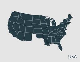 USA map silhouette using double green color scheme vector