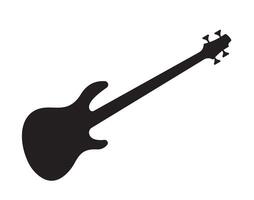 Silhouette icon of bass guitar three strings shape vector