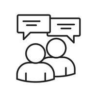 Outline style icon of people group illustration vector