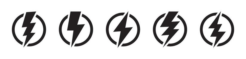 Lightning bolt icon representing power and energy vector