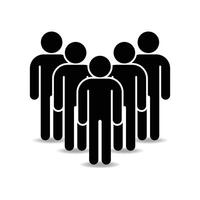 Icon of five people standing representing group unity vector