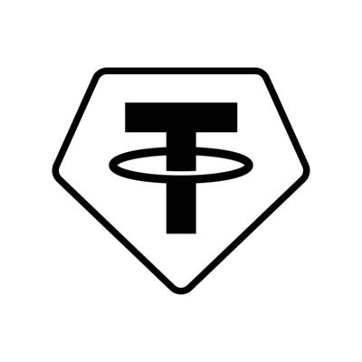 Tether USDT Coin Logo Black Line Art