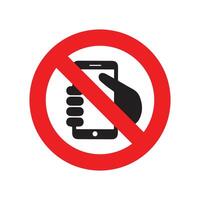 Icon simple prohibition of cell phone usage vector