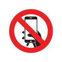 Icon indicating prohibition of cell phone usage vector