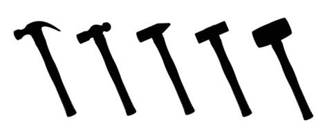 set hammer siluet vector