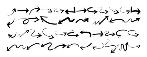 Grunge arrows in random artistic abstract direction layout vector