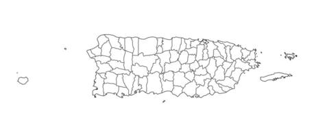 Puerto Rico Outline Map White Background vector