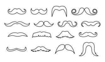 Black line icon of moustache in design vector