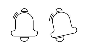 Set of outline icons for notification bell vector