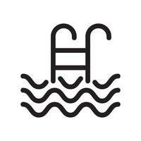 Swimming pool icon with wave water element vector