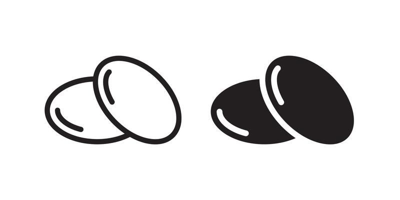 Pills icon in black white line flat style