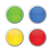 Colorful Round Web Buttons Set vector