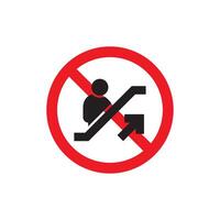 Sign indicating prohibition of escalator upward movement vector