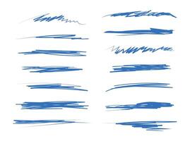Blue Hand Drawn Lettering Underlines vector