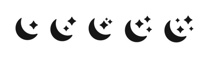Set of moon icons in various phases design vector