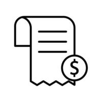 icon of invoice bill in outline style vector
