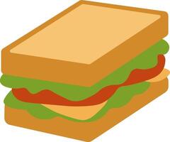 Flat Style Depiction of a Sandwich with Extras vector