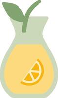 Flat Presentation of a Lemon Drink with Garnish vector