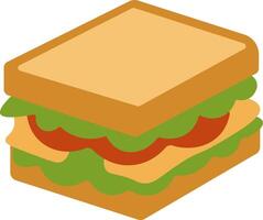 Minimalist Sandwich in Flat Style with Toppings vector