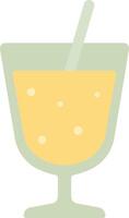 Flat Style Refreshing Lemon Juice with Slice vector