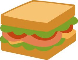 Flat Design Sandwich with Toppings vector